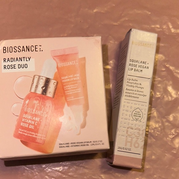 Biossance Other - Biossance Radiantly Rose Duo Set and full size lip gloss